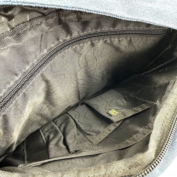 Mixi Messenger Bag Blue Canvas Mens Crossbody Travel Keep On Fighting Brand New - Picture 5 of 12